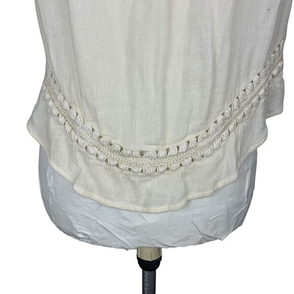 Crocheted Sleeveless Top Womens M Boho Festival Cottage Hippie Western Macrame - Picture 6 of 9